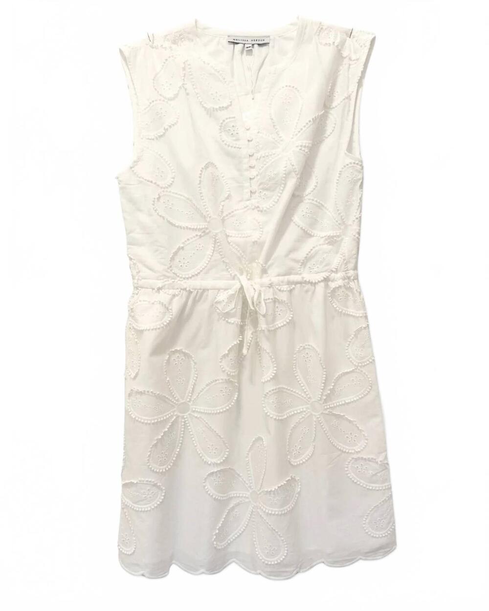 NEW MELISSA NEPTON womens' brielle dress in off-white